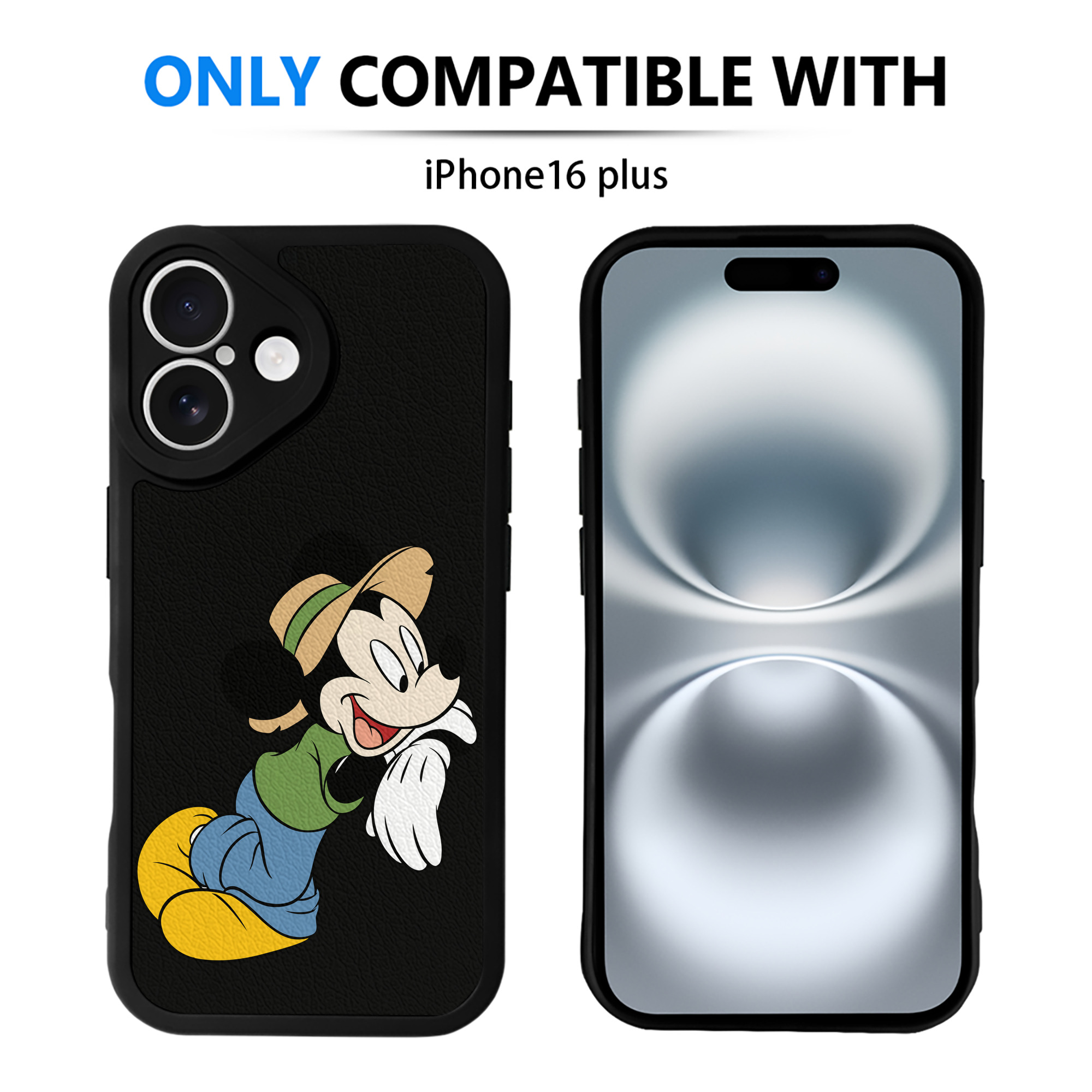 （画像用） ミッキーマウス Mickey Mouse 【iPhone 16シリーズ対応】シリコンスマホケース（レザー調） 材質：シリコン